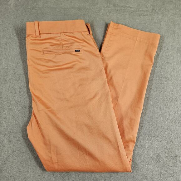 Polo Golf Ralph Lauren Pants Mens 35x30 Golf Slim Fit Orange Chino Preppy Sheen - Picture 6 of 15